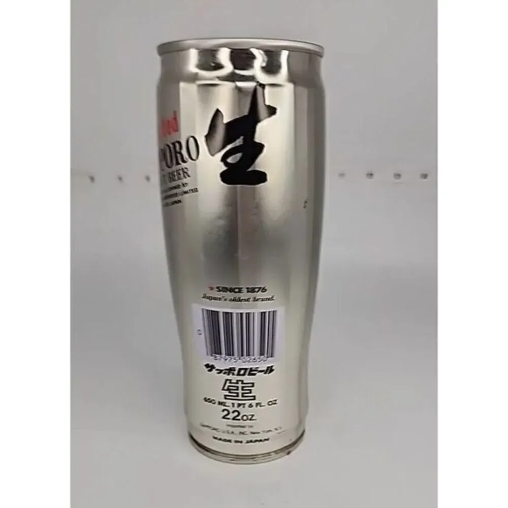 VINTAGE IMPORTED SAPPORO DRAFT BEER EMPTY TIN CAN‎ TOKYO JAPAN 22 OZ.